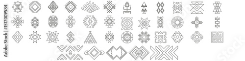 Aztec icon vector set. Aztec symbol illustration sign collection. Indian symbols.