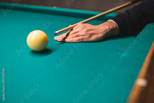 Man playing pool during a coworking break