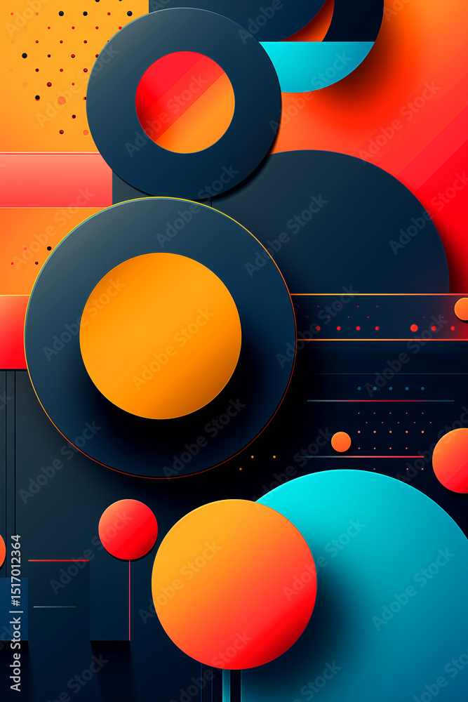 Obraz premium Geometric background of different colored shapes