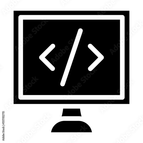 Coding Vector Glyph Icon Design