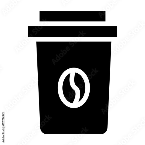 Paper Cup Vector Glyph Icon Design