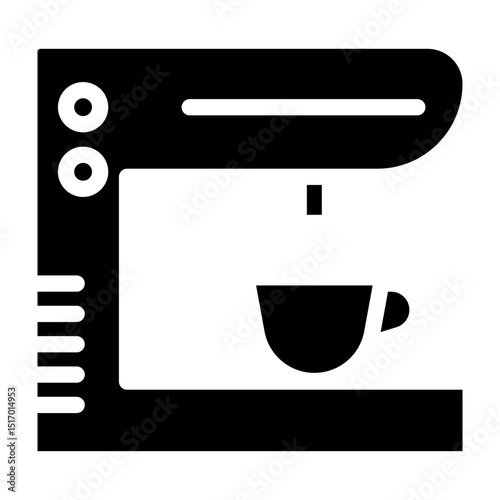 Coffee Maker Machine Vector Glyph Icon Design