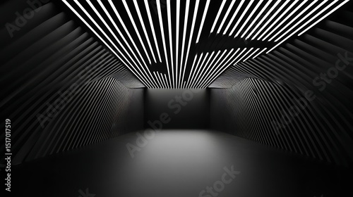 Dark, modern, futuristic interior
