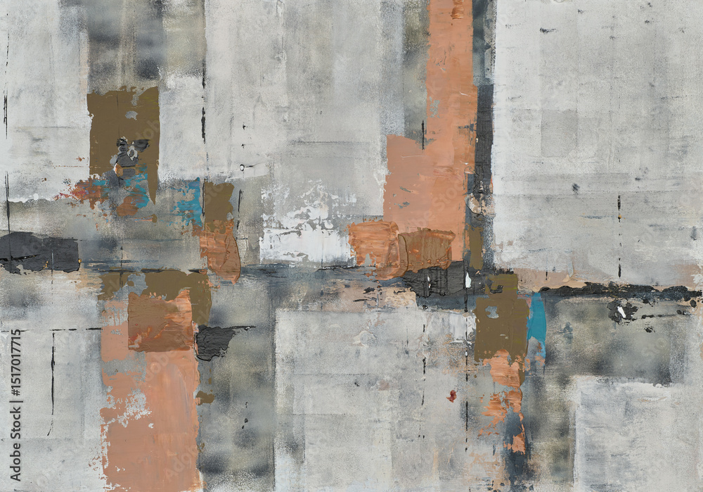 Naklejka premium Abstract artistic creation, fine art for print, modern texture effects, mural design, home wall decoration, large painting strokes, artistic patterns, contemporary oil painting, creative decor design