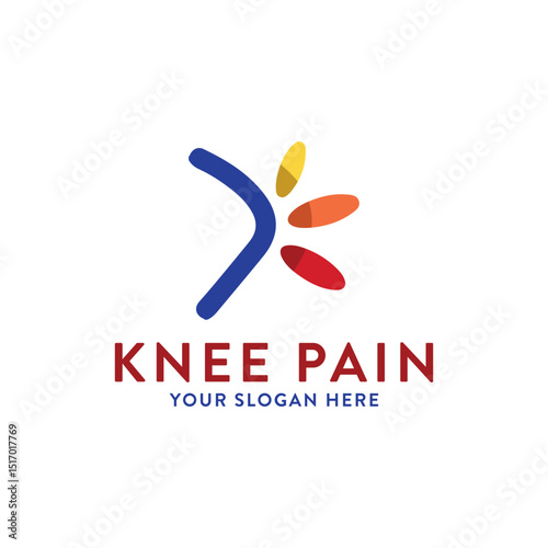orthopedics knee pain logo design vector