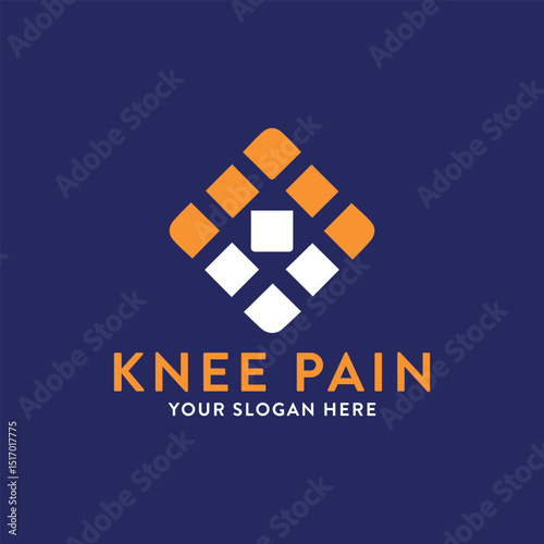orthopedics knee pain logo design vector