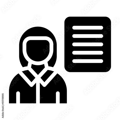 Secretary Vector Glyph Icon Design