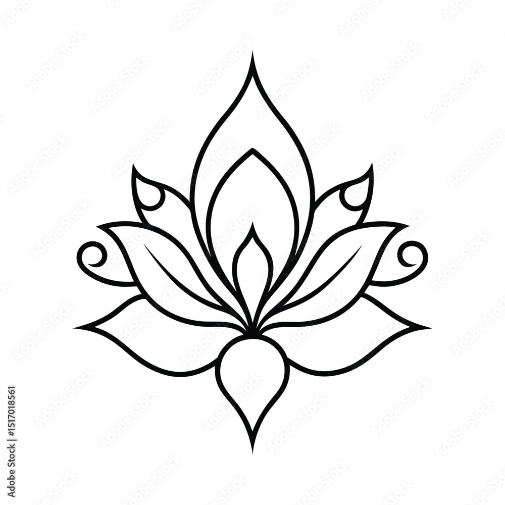 Victorian, lotus floral damask vector line art Victorian, lotus floral damask vector line art