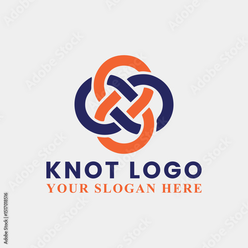 knot rope logo design vector