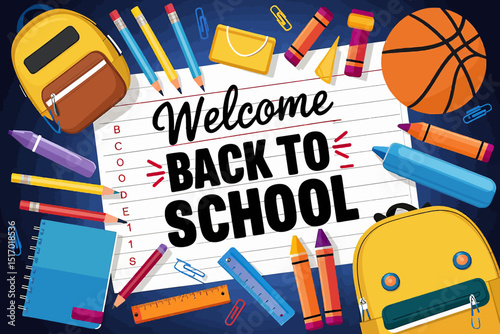 Vibrant and colorful back-to-school themed image.