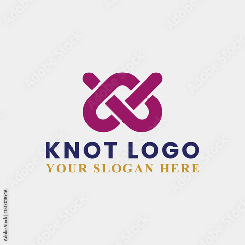 knot rope logo design vector