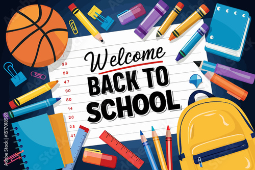 Vibrant and colorful back-to-school themed image.