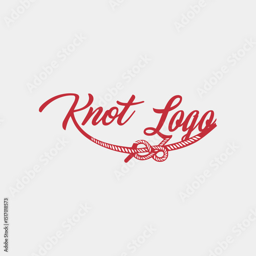 knot rope logo design vector