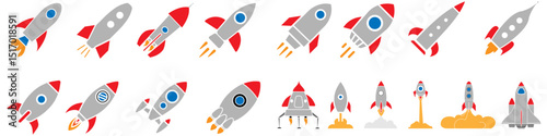 Space Rocket icon vector. Space Craft illustration sign. Shuttle symbol or logo.