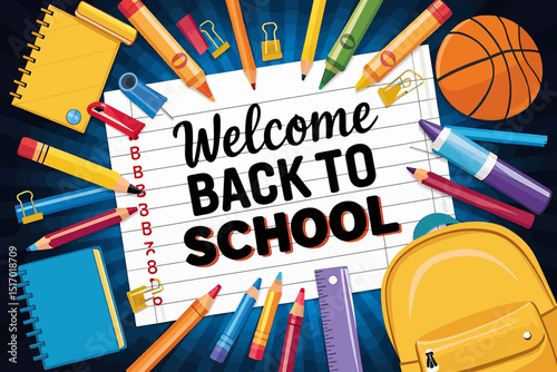 Vibrant and colorful back-to-school themed image.
