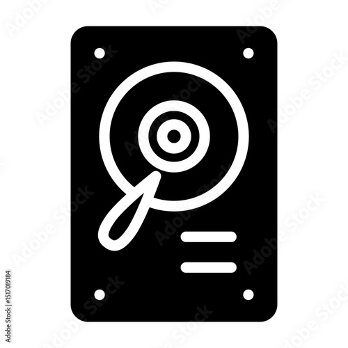 Hard Drive Vector Glyph Icon Design