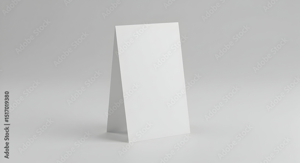 Naklejka premium Blank White Tent Card Mockup Design Template