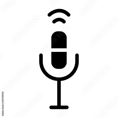 Voice Control Vector Glyph Icon Design