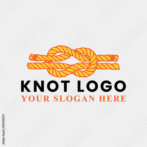 knot rope logo design vector