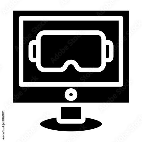 Virtual Reality (VR) Vector Glyph Icon Design