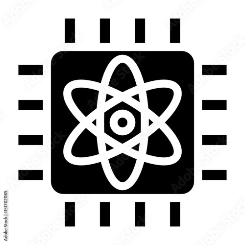 Quantum Computing Vector Glyph Icon Design