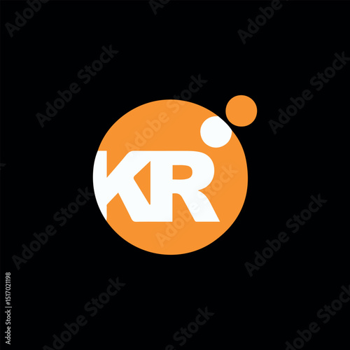 letters kr text logo design vector
