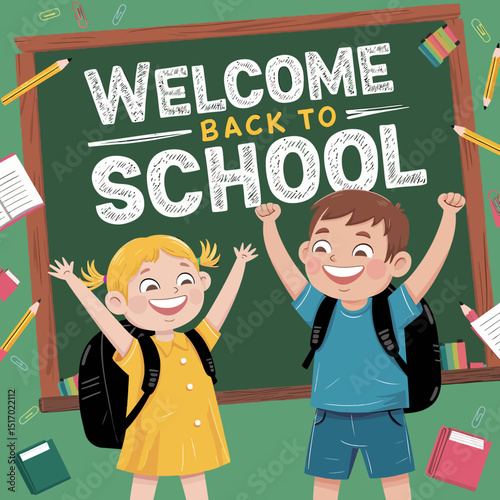 Vibrant and colorful back-to-school themed image.