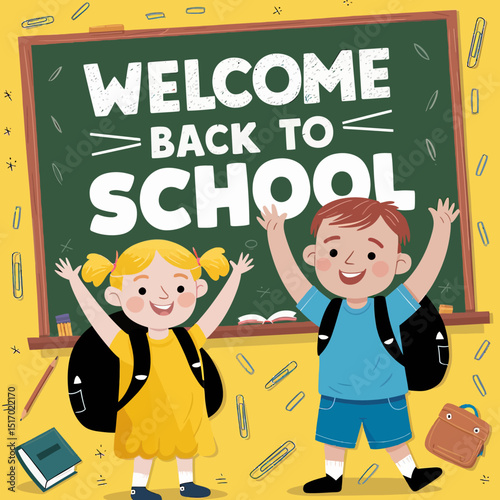 Vibrant and colorful back-to-school themed image.