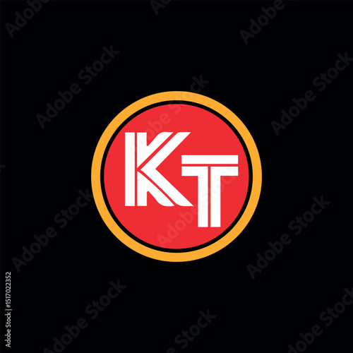 letters kt logo design vector