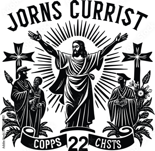 Jorns currist copps 22 chsts religious art print black and white