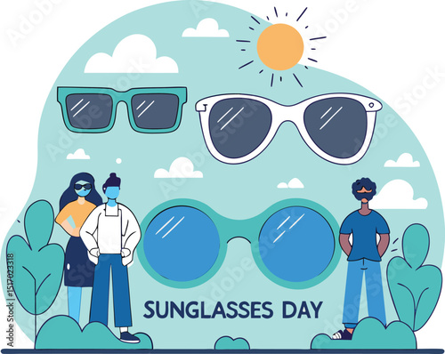 Happy sunglasses day celebrate summer fun with friends stylish shades