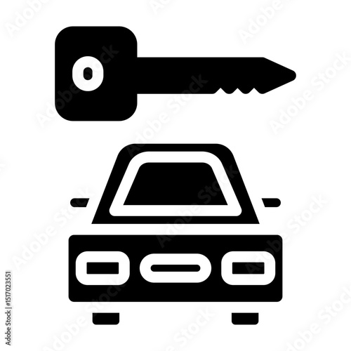 Car Rental Vector Glyph Icon Design