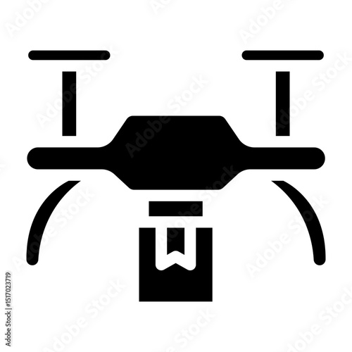 Drone Delivery Vector Glyph Icon Design
