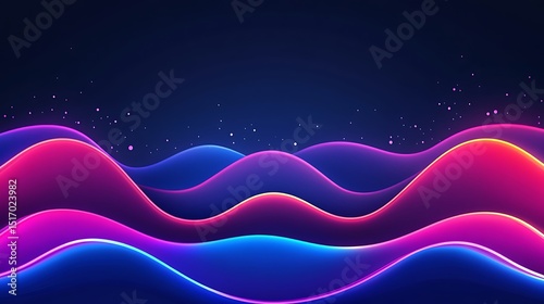 Abstract neon waves in vibrant colors