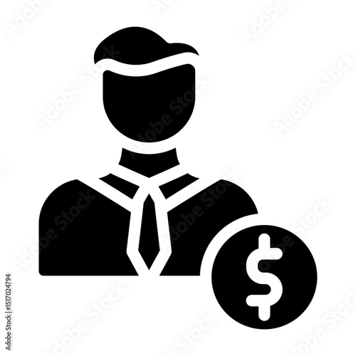 Businessman Vector Glyph Icon Design