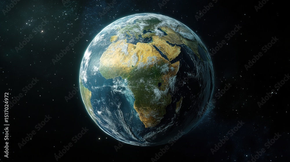 Fototapeta premium 3D rotating Earth with futuristic AI connections