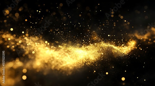 Wallpaper Mural Abstract gold particles on black background (1) Torontodigital.ca