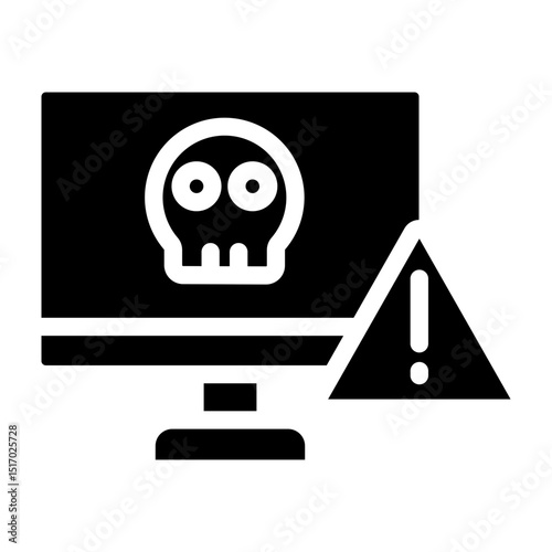 Cyber Attack Vector Glyph Icon Design