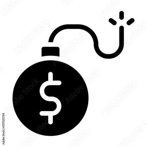 Debt Vector Glyph Icon Design