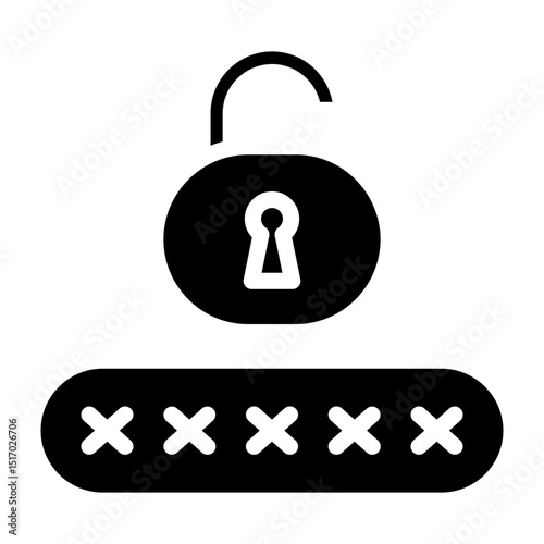 Broken Password Vector Glyph Icon Design