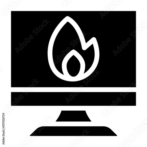 Flame Vector Glyph Icon Design