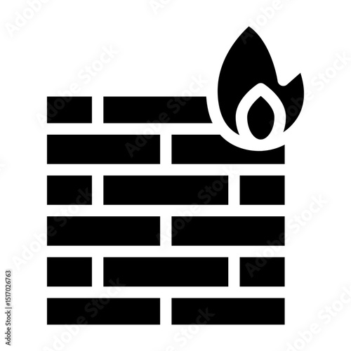 Firewall Vector Glyph Icon Design