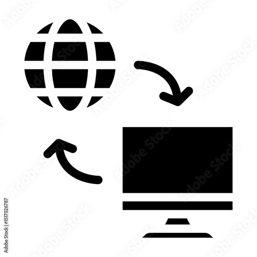 Remote Access Vector Glyph Icon Design