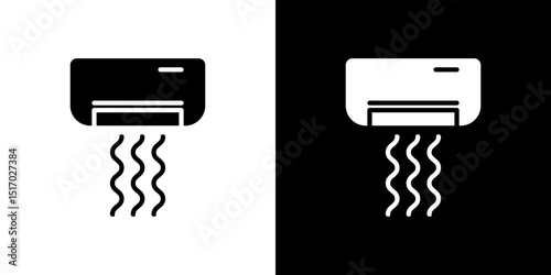Air conditioner icon symbols. Vector illustration.