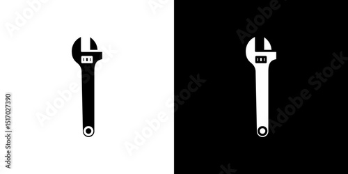 Adjustable wrench icon symbols. Vector illustration.