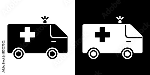 Ambulance icon symbols. Vector illustration.