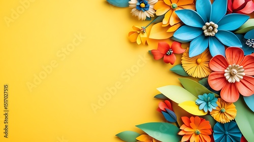Colorful paper flower arrangement