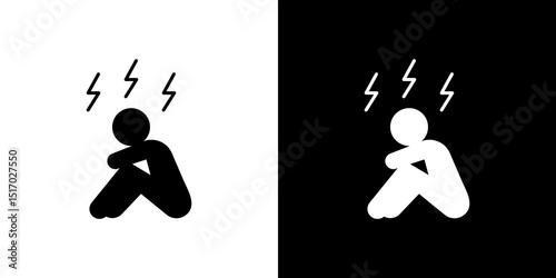Anxiety or stress icon symbols. Vector illustration.