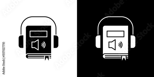 Audio book icon symbols. Vector illustration.