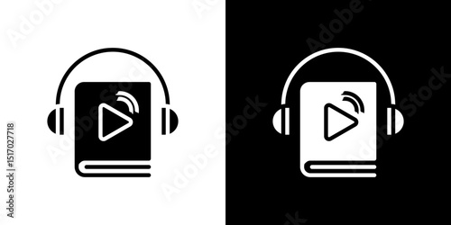 Audiobook icon symbols. Vector illustration.